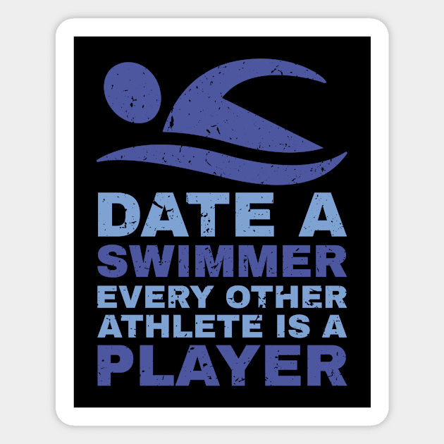 Funny date a swimmer design. Magnet by SzarlottaDesigns